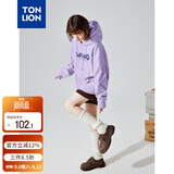 唐狮（TonLion）秋冬女针织前胸文字连帽卫衣百搭减龄时髦韩版潮流连帽卫衣女款