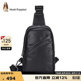 暇步士（Hush Puppies）胸包男牛皮腰包简约时尚运动单肩包潮流斜挎包生日礼物