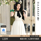 歌力思（ELLASSAY）【杨汝晴同款】莱赛尔针梭拼接白色仙女初恋连衣裙夏新款B-Y007 纯净白 S
