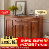 雷勒鞋柜新中式简约现代门厅柜客厅收纳柜子储物柜多功能美式玄关柜 404款148.2*34.3*100cm
