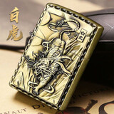 ADOUS煤油打火机老式怀旧复古创意金属万次火柴打火机 白虎