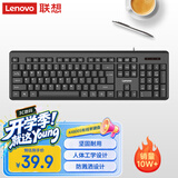 联想（Lenovo）键盘 有线键盘 K4800S 电脑办公键盘 笔记本键盘黑色 USB