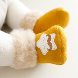 幼稚龙婴儿袜子秋冬宝宝加绒加厚保暖袜新生幼儿棉袜中高筒袜儿童长袜 太阳星星【男宝3双】 1-3岁 【M码】建议脚14cm内