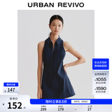 UR2026夏季新款女装学院风超短款拉链无袖连衣裙UYU760008+ 藏青 XS