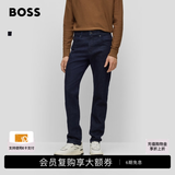 雨果博斯BOSS【经典款】【中腰直筒牛仔裤】男士常规版型舒适弹性牛仔裤 403-深蓝色 L