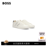 雨果博斯BOSS【礼物】【经典款 】男士混合人造皮革运动鞋 101-米色 41