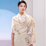 DAVINCICODE真丝丝巾女春高档桑蚕丝绸披肩围巾礼盒教师节礼物女 和风物语