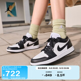 耐克乔丹女子刺绣板鞋秋季平底低帮轻便运动鞋JORDAN AJ1 DC0774 101白色/黑/白色 37.5