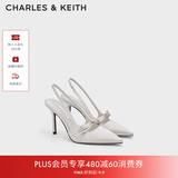 CHARLES&KEITH缎面蝴蝶结尖头高跟凉鞋女生日礼物送女友CK1-60361556 Light Grey浅灰色 37