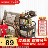 溢彩年华小推车落地置物架客厅可移动零食架子多层铁艺厨房储物架1881-BK