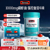 Swisse斯维诗南极磷虾油mini升级款 鱼油omega-3磷脂降血脂1000mg 60粒
