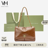 VANESSA HOGAN VH女包复古邮差包油蜡牛皮单肩包通勤斜挎大容量托特包生日礼物