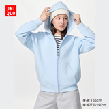 优衣库童装男童女童高弹力快干运动拉链连帽卫衣长袖486652 486652/60浅蓝色 110
