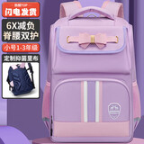 第九城（V.NINE）书包小学生女生护脊儿童书包1-3-6年级英伦风男孩减负双肩背包