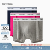 Calvin Klein内衣男士三条装ck低腰舒适棉质透气贴身防夹臀四角裤平角内裤男 NP2765OQGX-深蓝色/玫红色/麻灰 L