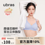 ubras虞书欣同款小花瓣杯软支撑性感内衣女聚拢文胸无钢圈胸罩  【经典款】奶盐蓝色-背心 S 70A/70B/70C