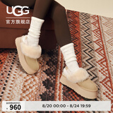 UGG秋季女士包头厚底LOGO松紧带休闲懒人毛毛鞋 1113474 MDSD | 芥菜籽色 38