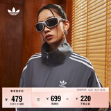 adidas复古风休闲梭织立领夹克外套男女秋季阿迪达斯官方三叶草   深灰   2XL