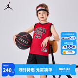 NIKE JORDAN 耐克AJ篮球服套装23号球衣夏季儿童篮球背心+短裤2件套 正黑色 120 /60 【建议身高110-116cm】