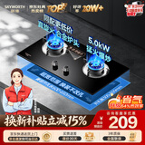 创维（Skyworth）【防爆钢化玻璃】燃气灶双灶家用煤气灶5.0kW火力嵌入式台式两用灶具液化气Z207BS-1S（不包安装）