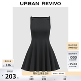 UR2026夏季新款女装魅力花边大裙摆无袖收腰连衣裙UWG760023+ 正黑 XL