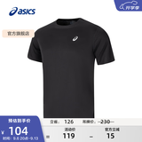 亚瑟士ASICS运动T恤男子跑步短袖透气舒适运动上衣 2011D242-001 黑色 L