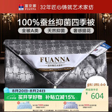 富安娜100%蚕丝被A类春秋被芯双人空调被子四季通用约4.8斤230*229cm