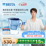 碧然德（BRITA）过滤净水器 家用滤水壶 净水壶 Marella 海洋系列+专家版滤芯12枚（含附件）