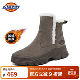 Dickies女士雪地靴女靴冬季加绒加厚短靴保暖棉鞋靴子 驼色 38 
