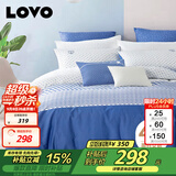 LOVO罗莱家纺 全棉四件套100%纯棉斜纹床单被套枕套双人220*240cm