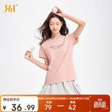 361°t恤衫女夏季新款潮流休闲宽松运动正肩上衣服短袖女装662629106-5