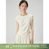 自巧小个子慵懒松弛感短袖t恤半身裙套装女2026夏季新款显瘦上衣 巧米色上衣 M (4码) 拍前请联系客服确认