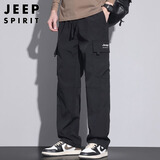JEEP SPIRIT吉普工装裤男士裤子男秋季休闲裤男多口袋男裤 黑色 3XL