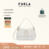 芙拉（FURLA）【明星同款】FLOW中号牛皮女士手提包单肩斜挎包女包 棉花糖白