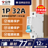 公牛（BULL）空气开关2P3P小型家用空开电闸过载保护断路器开关插座面板双极 1P 32A空开【独立包装】