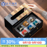 苏氏陶瓷手绘釉画彩茶杯千里江山六色功夫茶杯节日伴手礼茶具教师节礼物