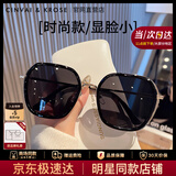 CinvaiKrose小c&k太阳镜女士夏季2026新款大框墨镜女生防晒户外开车旅行眼镜 亮黑色Black【眼镜盒三件套】