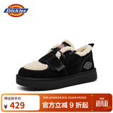 Dickies女士雪地靴舒适休闲平底鞋加绒加厚棉鞋 黑色 38 