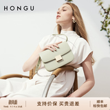 红谷包包女包新款牛皮单肩包时尚斜挎包小方包相机包生日礼物 牛油果绿