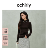 OCHIRLY【特享折扣】澳大利亚100%美丽诺羊毛半高领毛衣女高级冬 深啡 M