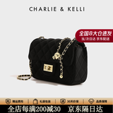 CHARLIE&KELLI小c&k包包女包2026新款女士斜挎单肩包链条小方包七夕情人节礼物 黑色【京仓配送 赠专柜礼袋】
