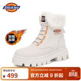 Dickies女士雪地靴女靴加绒马丁靴加厚保暖棉靴高帮休闲靴子 米色 37 