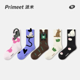 PRIMEET派米 袜子女秋冬中筒袜新疆棉抗菌防臭原创潮袜春夏长筒袜棉袜