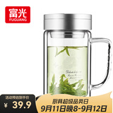 富光双层玻璃杯高硼硅男女士办公大容量茶水分离耐热泡茶水杯子带把手