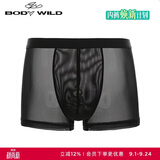 BODYWILD男士内衣透气网纱轻薄舒适装腰平角内裤ZBN23EG4黑色175