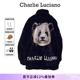 Charlie Luciano【朱正廷同款】皮草大衣动物图案气质毛绒冬季潮牌宽松中长款外套 熊猫 XS