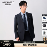 报喜鸟西服套装男装【澳洲羊毛/人生第一套】商务正装通勤西装西裤套装 F款 （藏青84.8%羊毛） 46 A(170/92) /请备注腰围或裤子