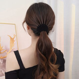 歌妮（Goody）鸟巢发夹高马尾盘发神器伸缩百变丸子头花苞头显发量多成人抓夹马尾扣半扎发头饰 绒面-黑色