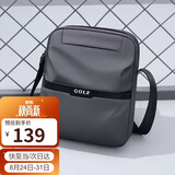 高尔夫GOLF单肩包男士休闲斜挎包男大容量牛津布学生随身小挎包可装ipad轻便手机包防泼水运动男包 黑配灰 