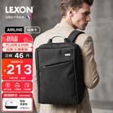 乐上（LEXON）商务电脑包15.6/16英寸通勤双肩包防泼水书包笔记本双层背包男黑